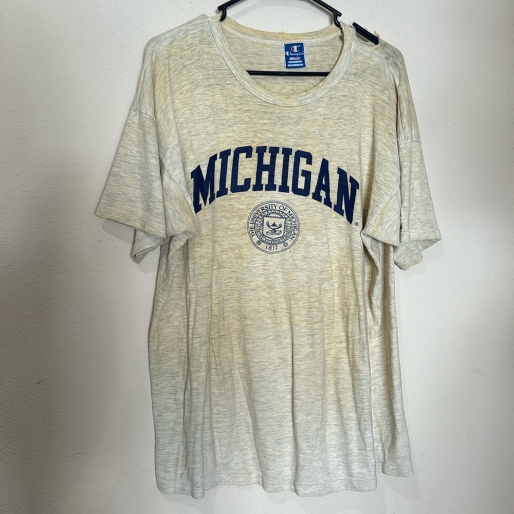 Champion Gray Michigan Short Sleeve Tee